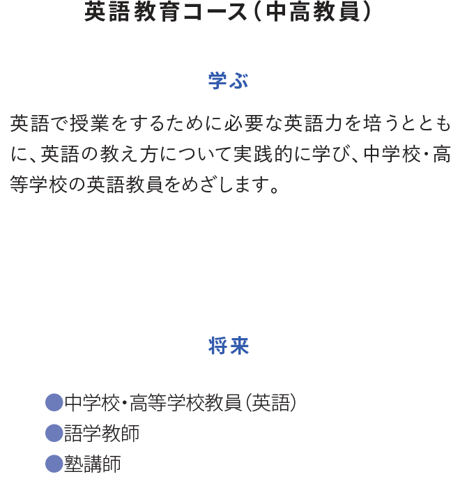 英語教育コース（中高教員）