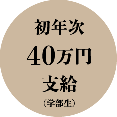 初年次40万円支給（学部生）